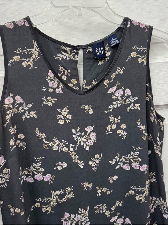 Gap Floral Sleeveless Mini Dress Small Gray Lightweight - Picture 3 of 8